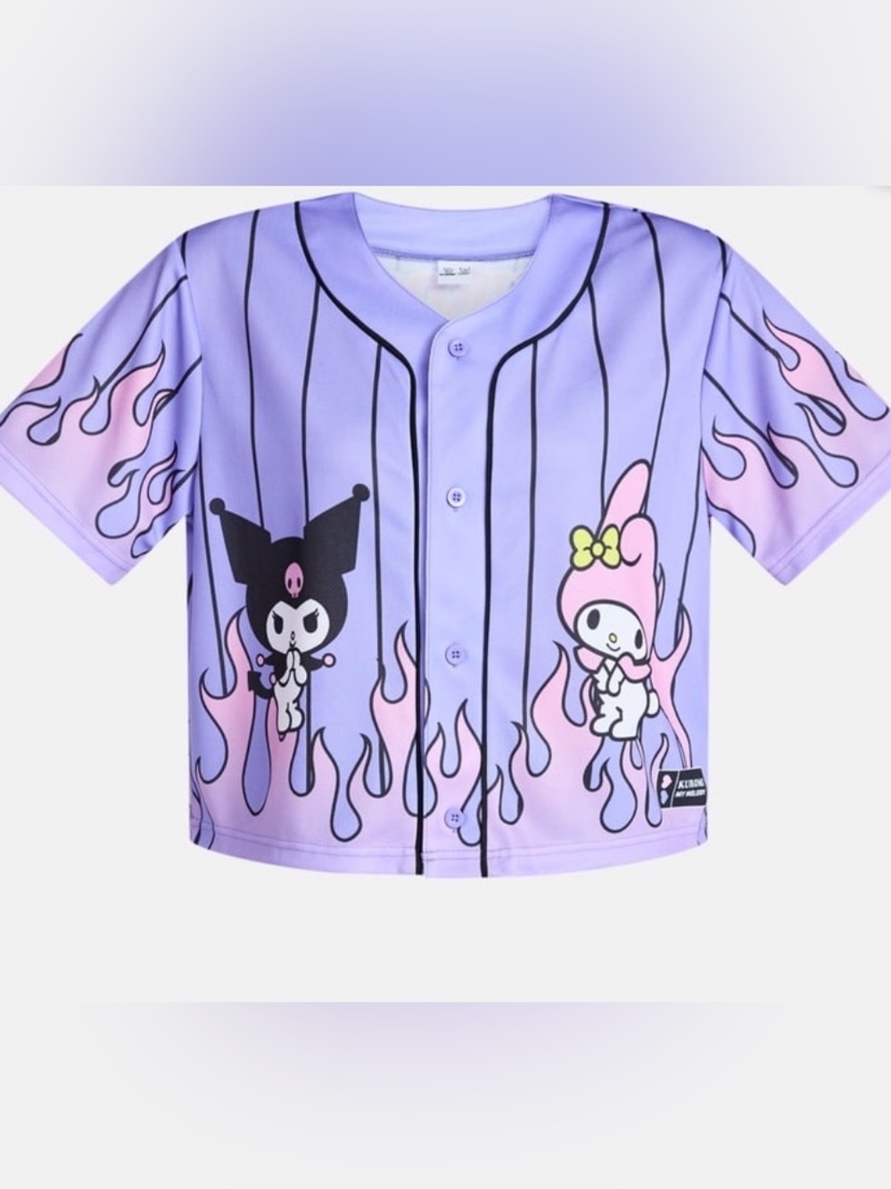 NWT Sanrio My Melody Kuromi Button-Up Baseball Cropped Jersey 🩷💜